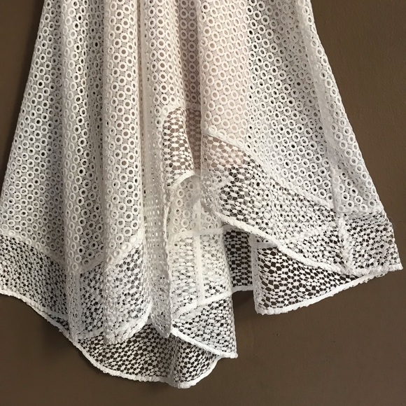 Keepsake The Label White Asymmetrical Eyelet Dress - Picture 4 of 8